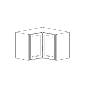 Lunar Slim White Shaker 24x30 Straight Corner Wall Cabinet - RTA