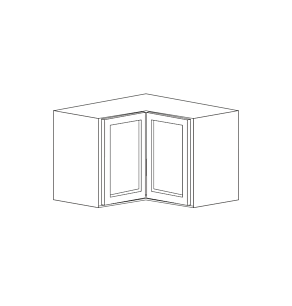 Lunar Slim White Shaker 24x42 Straight Corner Wall Cabinet - RTA