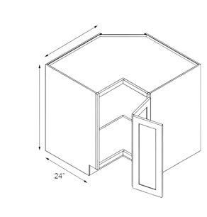 Classic Creme Shaker 24x42 Wall Easy-Reach Corner Cabinet - RTA