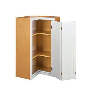 Vintage White Inset 27x30 Bi-Fold Corner Wall Cabinet - RTA