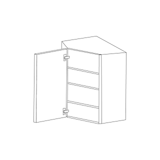 Midnight Java Shaker 24x42 Wall Diagonal Corner Cabinet RTA