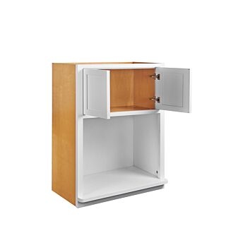 Snow White Inset Shaker 27x30 Wall Microwave Cabinet - RTA