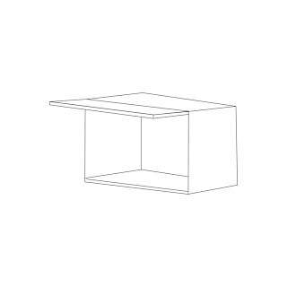Bella 30x15 Horizontal Lift Up Wall Cabinet - White Melamine Box - RTA