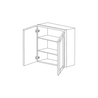 Jacksonville Black Shaker 24x30 Wall Cabinet - RTA