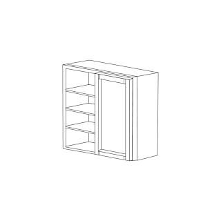 Jacksonville Black Shaker 27x30 Blind Corner Wall Cabinet - RTA
