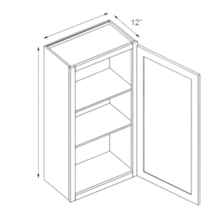 Modern Black Shaker 09x30 Single Door Wall Cabinet - RTA