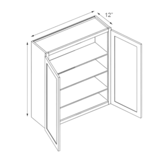 Modern Black Shaker 24x42 Double Door Wall Cabinet - RTA