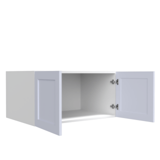 Lunar White Shaker 30x15x24 Wall Cabinet - White Melamine Box - RTA