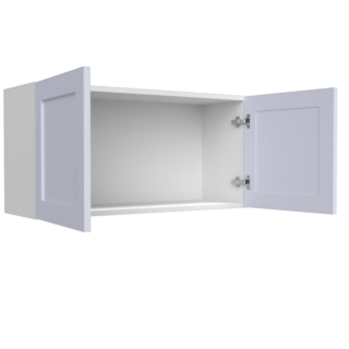 Lunar White Shaker 30x12x12 Wall Cabinet - White Melamine Box - RTA