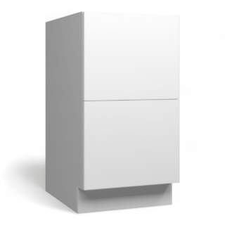Lacquer Matte Black 12" Two Drawer Base Cabinet
