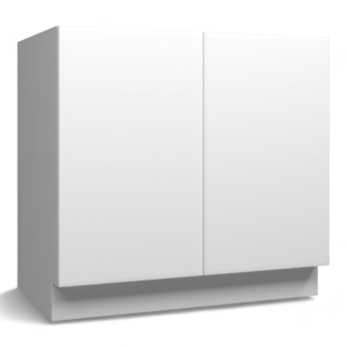 Lacquer Matte Black 24" Base Cabinet - Full Height Door - Double Doors