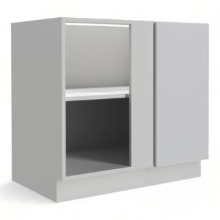 Lacquer Matte Black 36" Blind Corner Base Cabinet - Full Height Door