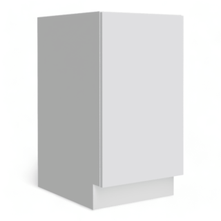 Lacquer Matte Black 15" Single Trash Can Cabinet - Full Height Door