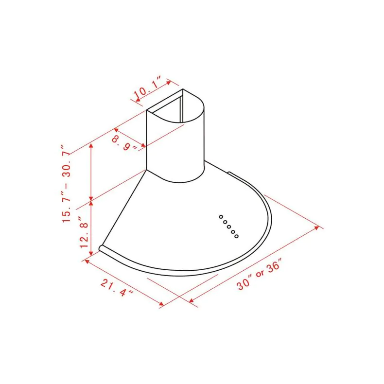 K1005A 36" Wall Mounted Range Hood RTA Kitchen Cabinets