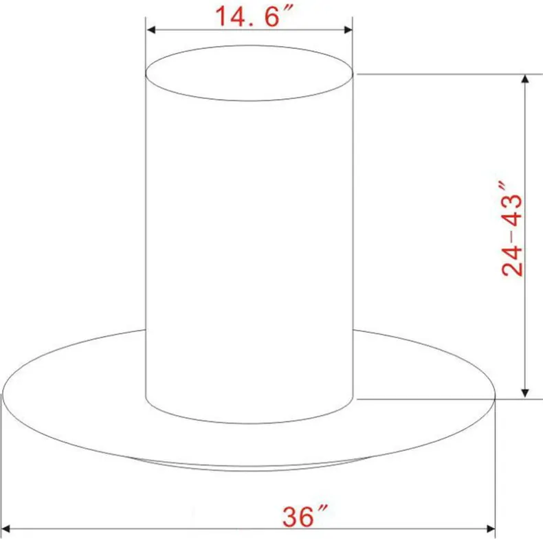 K1010 36" Island Mounted Range Hood RTA Kitchen Cabinets