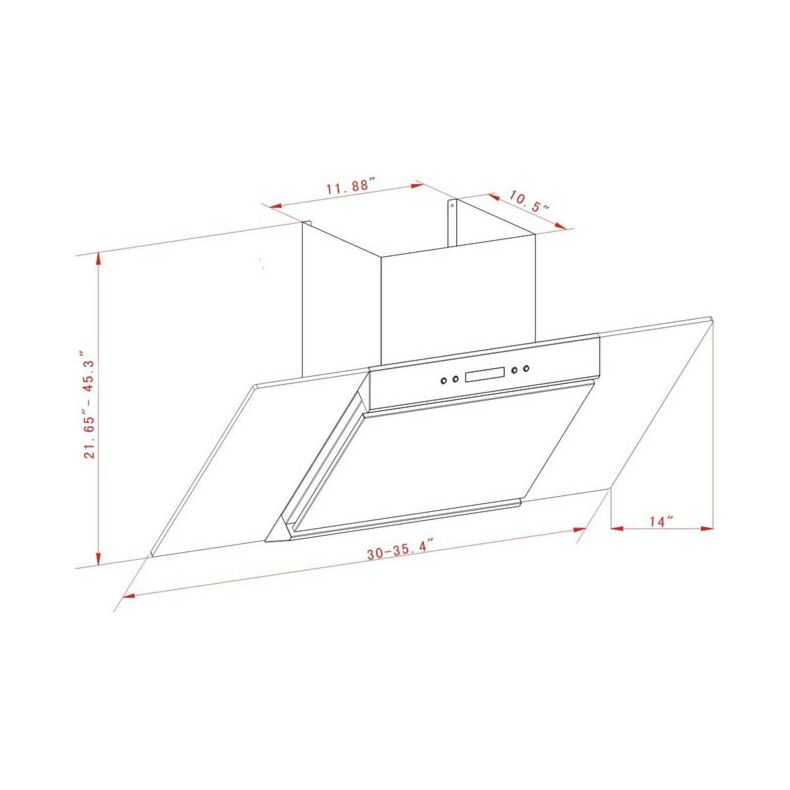 K1022 30" Wall Mounted Range Hood RTA Kitchen Cabinets