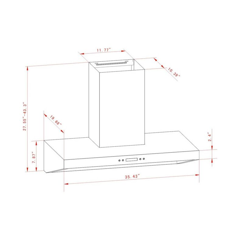 K1016A 36" Wall Mounted Range Hood RTA Kitchen Cabinets