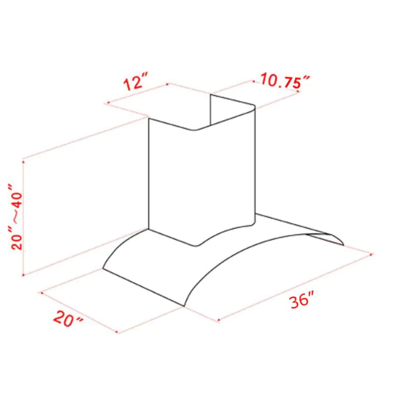 K1009RA 36" Wall Mounted Range Hood RTA Kitchen Cabinets