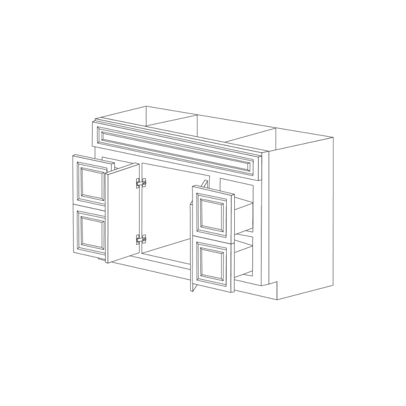 Driftwood Grey 60" Vanity Cabinet with Drawers - RTA