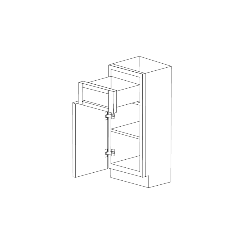 Fresno Grey Shaker 9" Base Cabinet - Assembled
