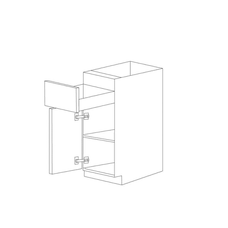 Charcoal Gray Flat Panel 9" Base Cabinet - RTA