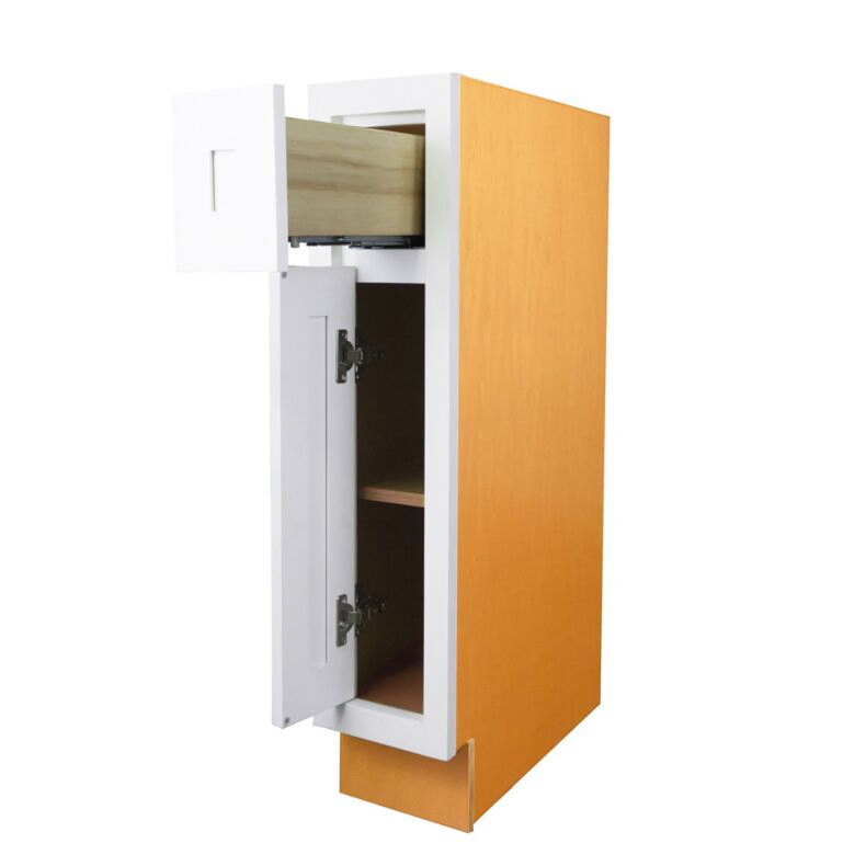Snow White Inset Shaker 9" Base Cabinet - RTA