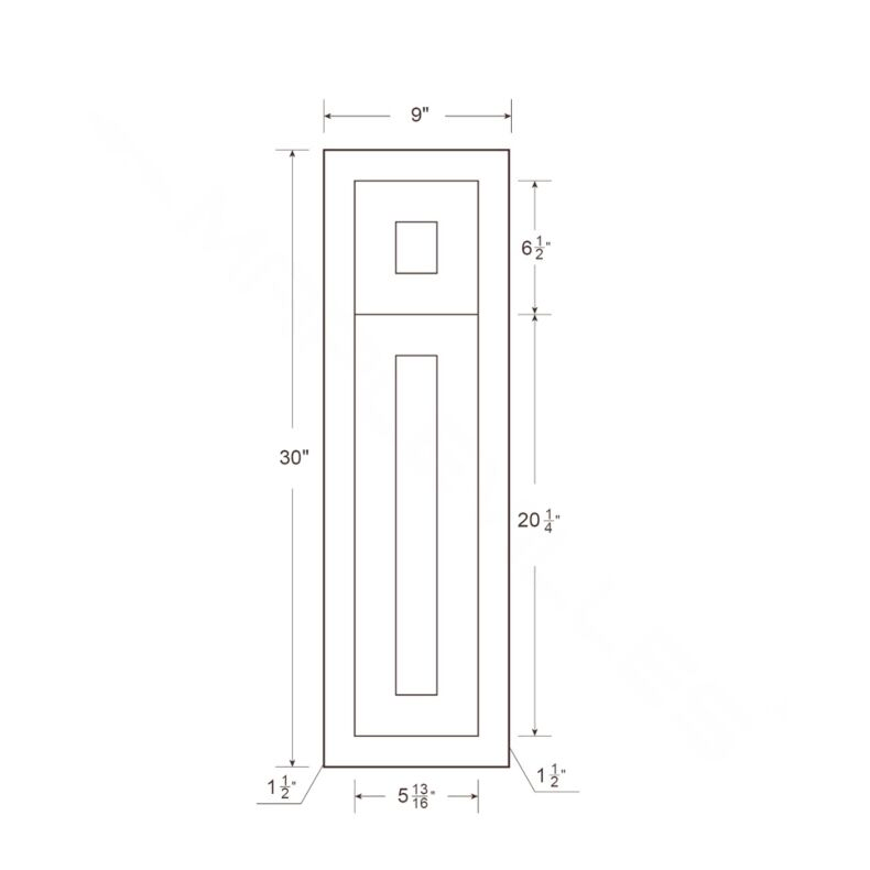 Snow White Inset Shaker 9" Base Cabinet - RTA