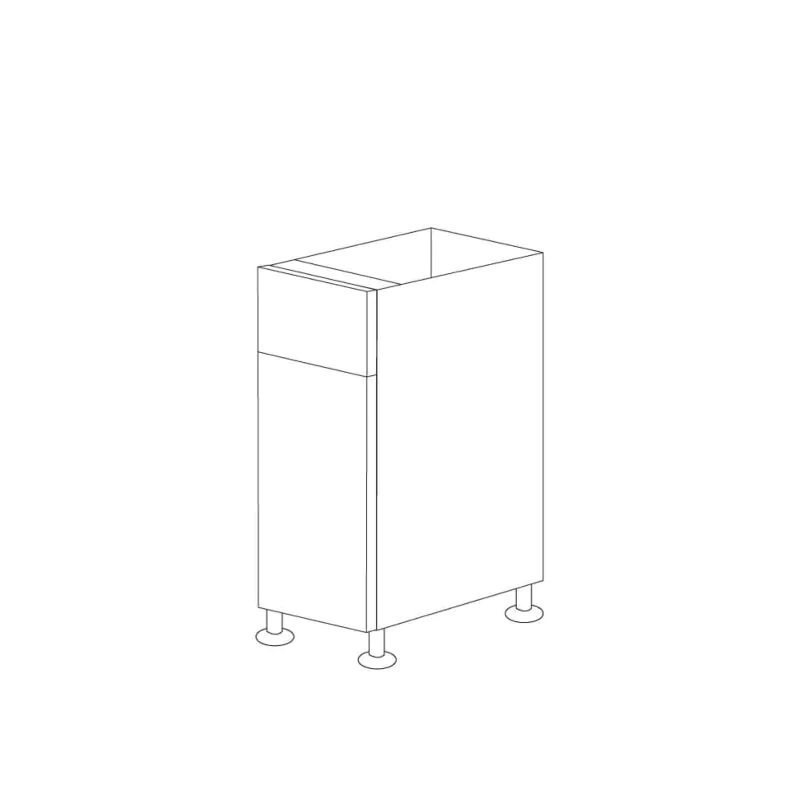Glossy White 12" Base Cabinet 1 Door & 1 Drawer - RTA Glossy White 12" Base Cabinet 1 Door & 1 Drawer - RTA