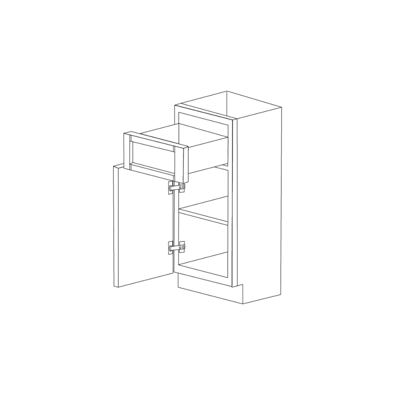 Silver Lining 12" Base Cabinet - 1 Door - Assembled