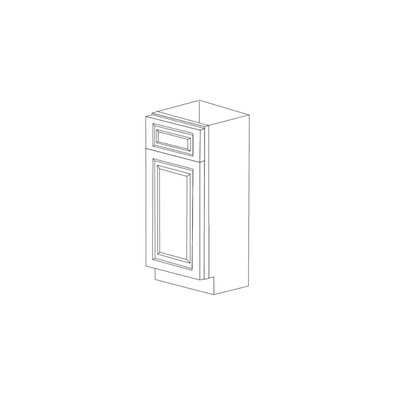 Romona Modern Gray 15" Base Cabinet - Assembled Romona Modern Gray 15" Base Cabinet - Assembled