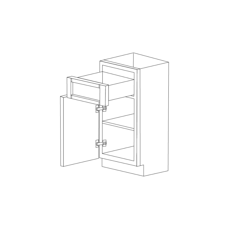 Silver Lining 15" Base Cabinet - 1 Door - Assembled