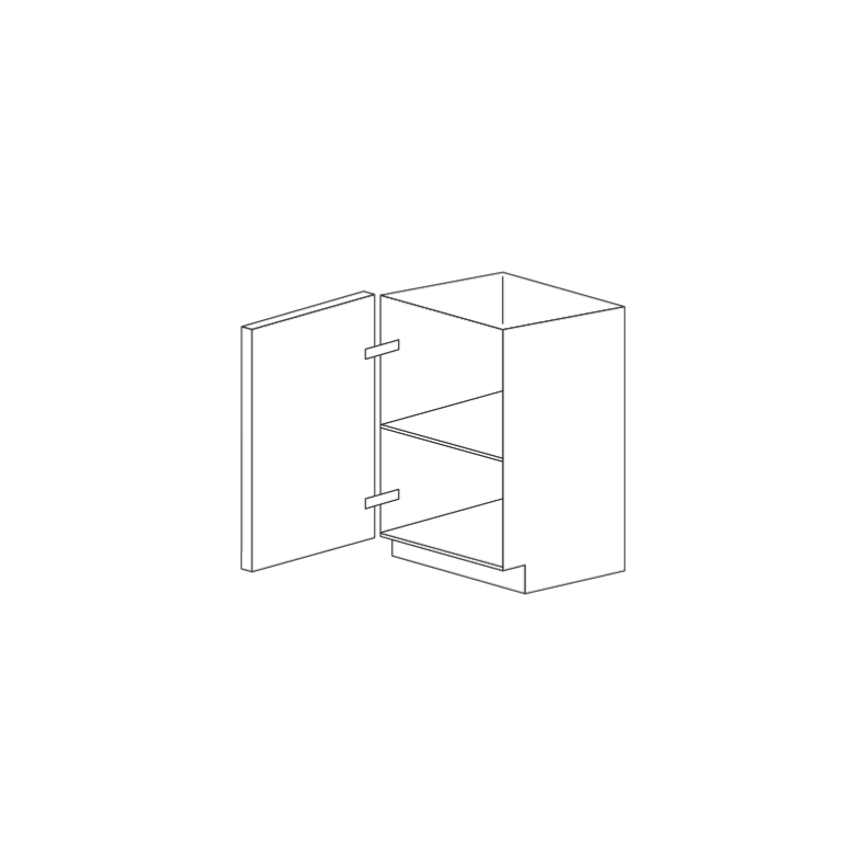 Dark Wood 15" Base Cabinet 1 Door - RTA