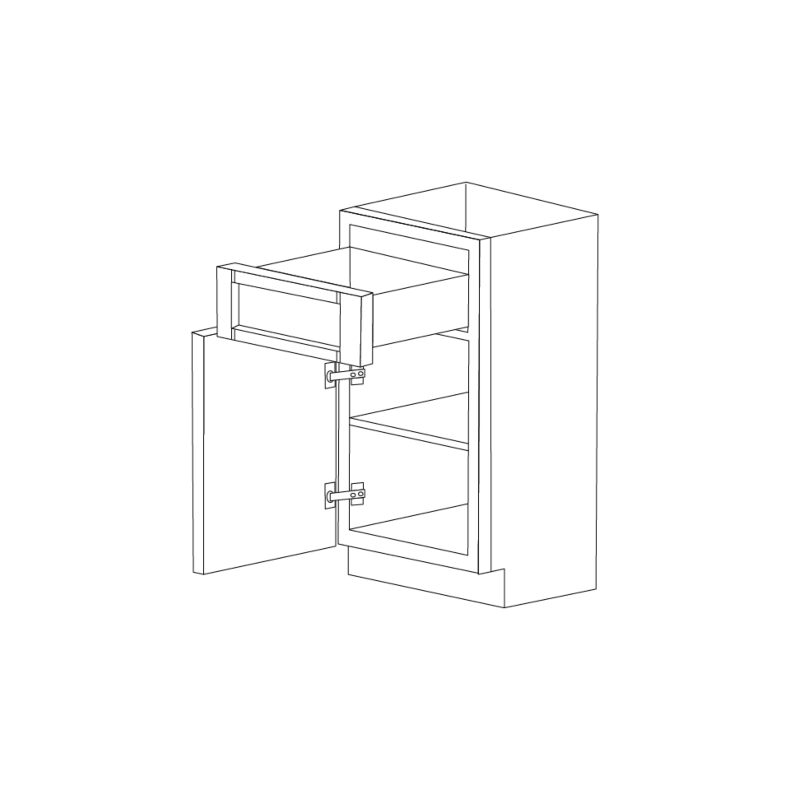 Pale Pine 18" Base Cabinet 1 Door & 1 Drawer - RTA
