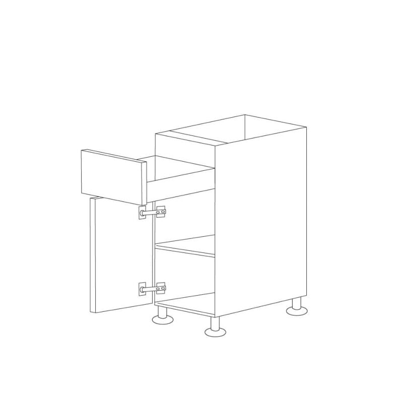 Walnut 18" Base Cabinet 1 Door & 1 Drawer - RTA