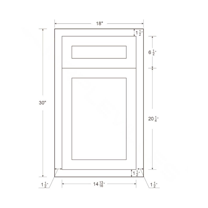 Snow White Inset Shaker 18" Base Cabinet- RTA