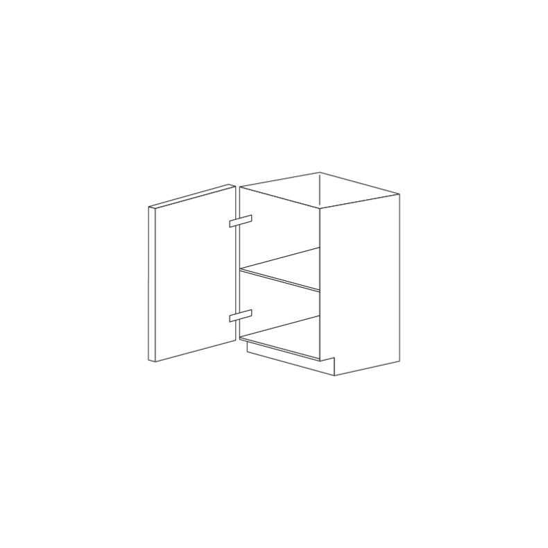 Dark Wood 18" Base Cabinet 1 Door - RTA