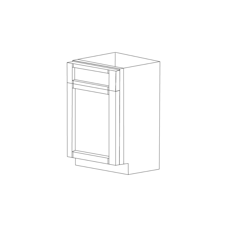 Calypso Grey 21" Base Cabinet - 1 Door - Assembled