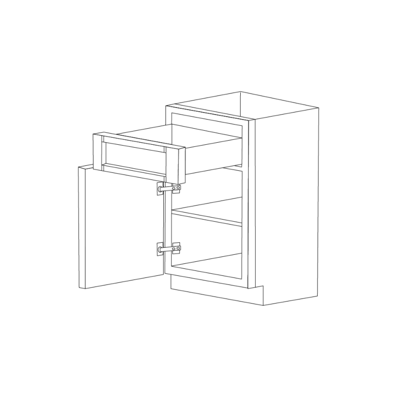 Calypso Grey 21" Base Cabinet - 1 Door - Assembled