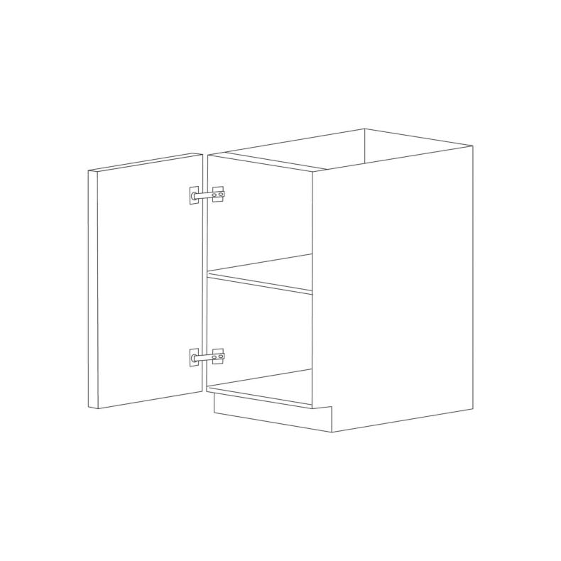 Off White Flat Panel 21" Full Door Base Cabinet - Assembled