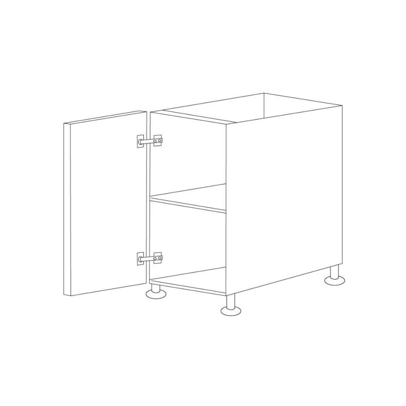 Lacquer White 24" Base Cabinet 1 Door - RTA
