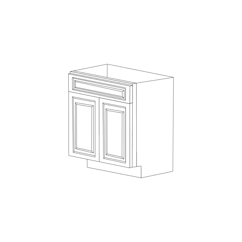 Romona Modern Gray 24" Base Cabinet - Assembled