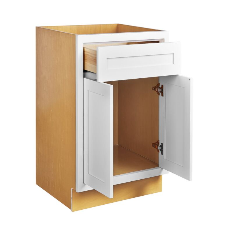 Snow White Inset Shaker 24" Base Cabinet- RTA