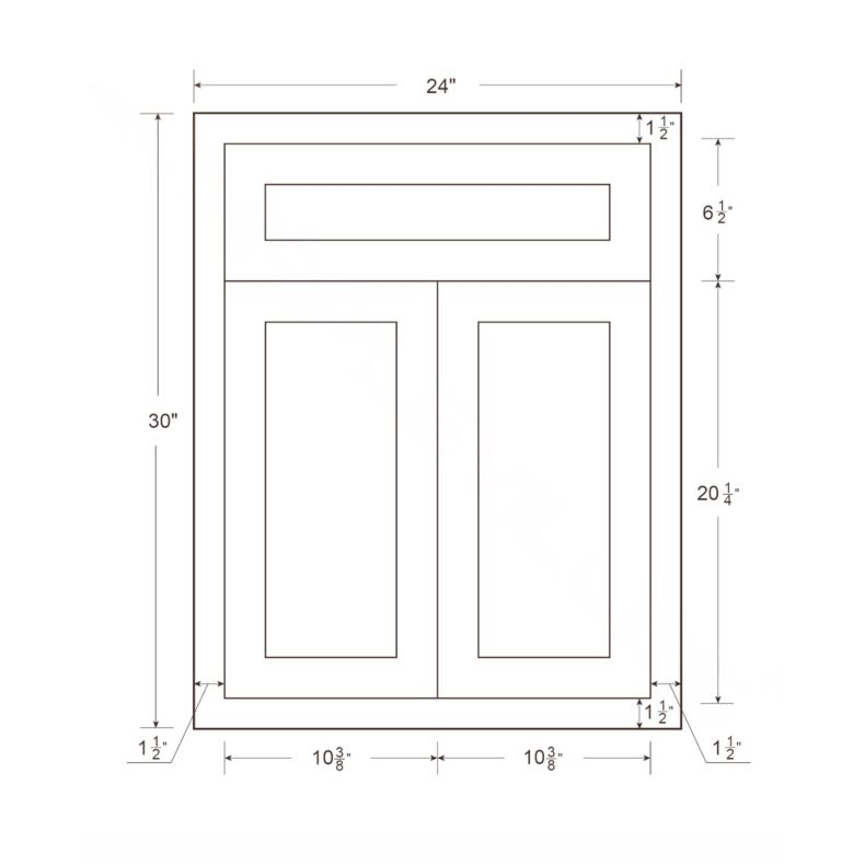 Snow White Inset Shaker 24" Base Cabinet- RTA