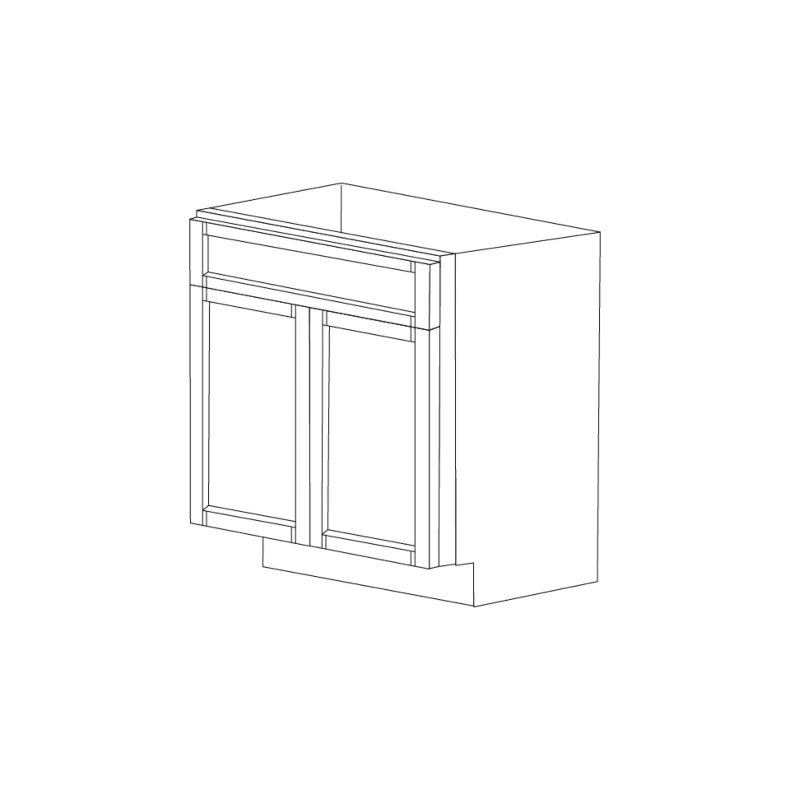 Lacquer White 27" Base Cabinet 2 Doors & 1 Drawer - RTA Lacquer White 27" Base Cabinet 2 Doors & 1 Drawer - RTA