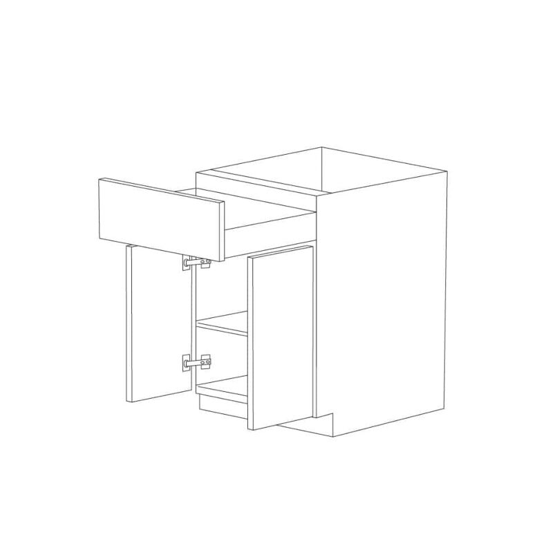 Off White Flat Panel 27" Base Cabinet - Assembled