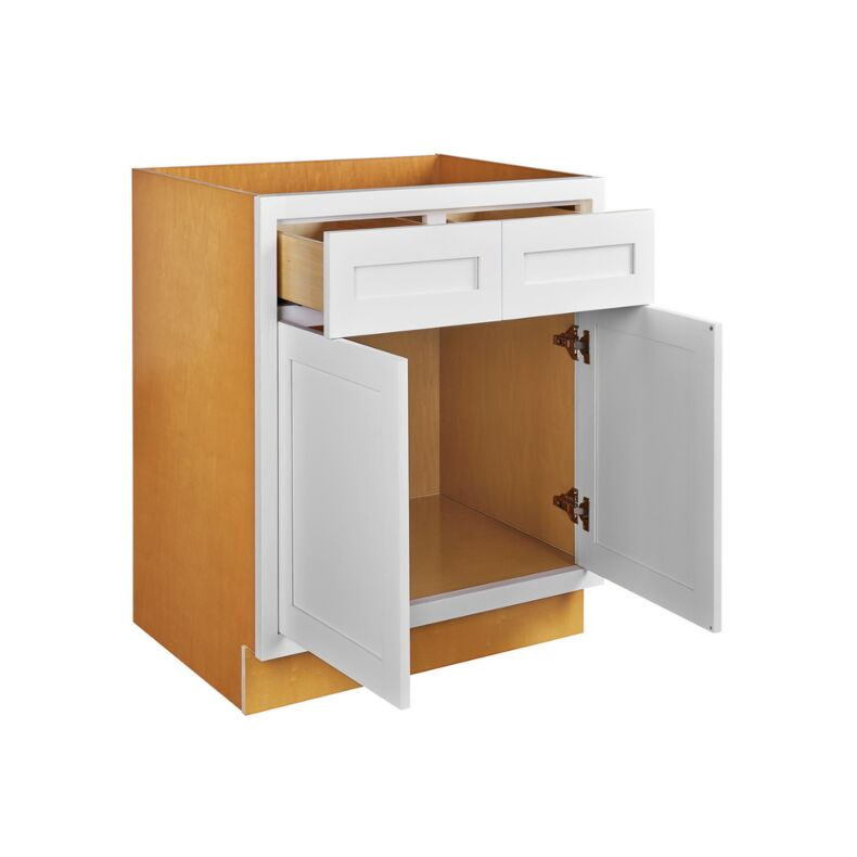 Snow White Inset Shaker 30" Base Cabinet- RTA