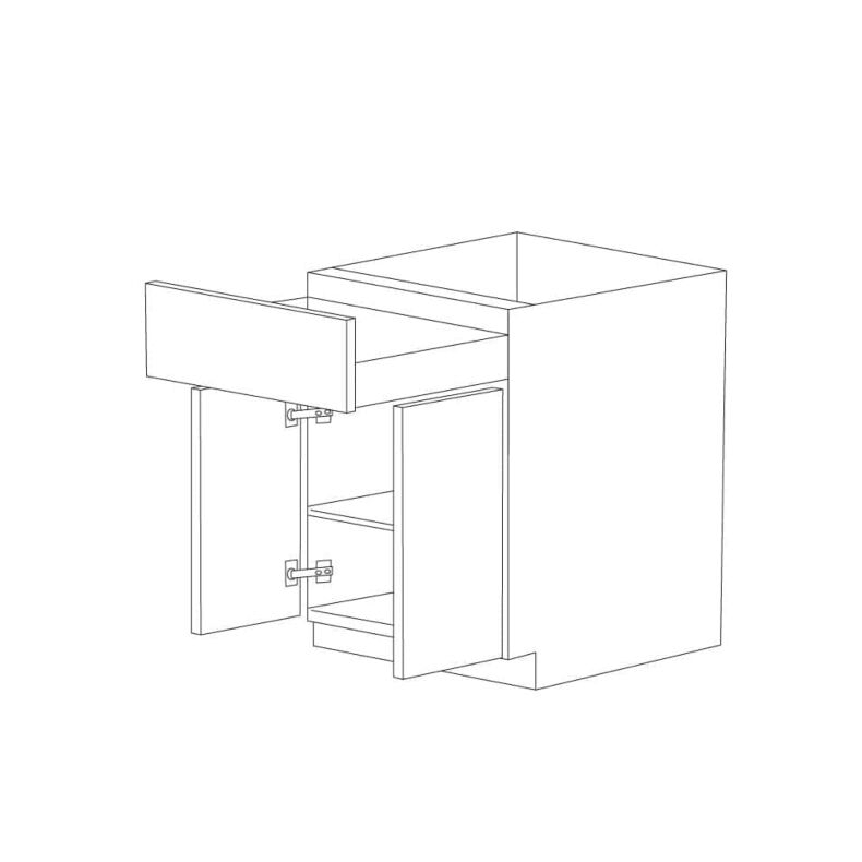 Chic Charcoal Flat Panel 33" Base Cabinet - Assembled