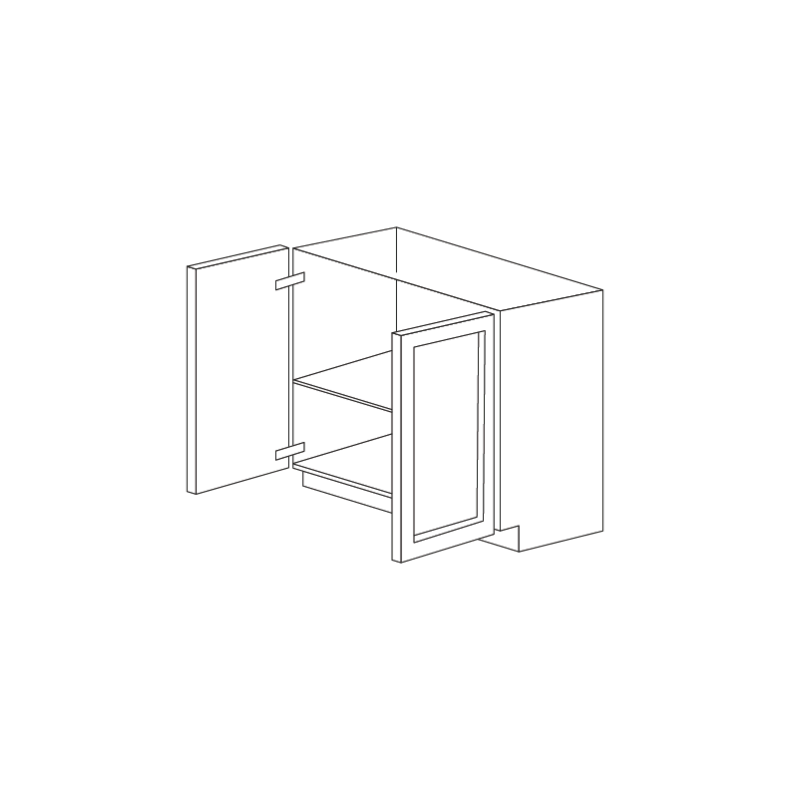 Jersey White 33" Base Cabinet with Full Height Doors - RTA