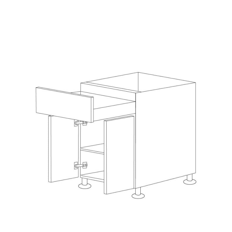 Glossy White 36" Base Cabinet 2 Doors & 1 Drawer - RTA