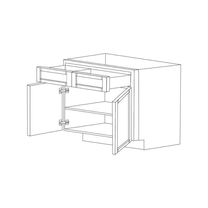 Calypso Grey 36" Base Cabinet - 2 Doors - Assembled